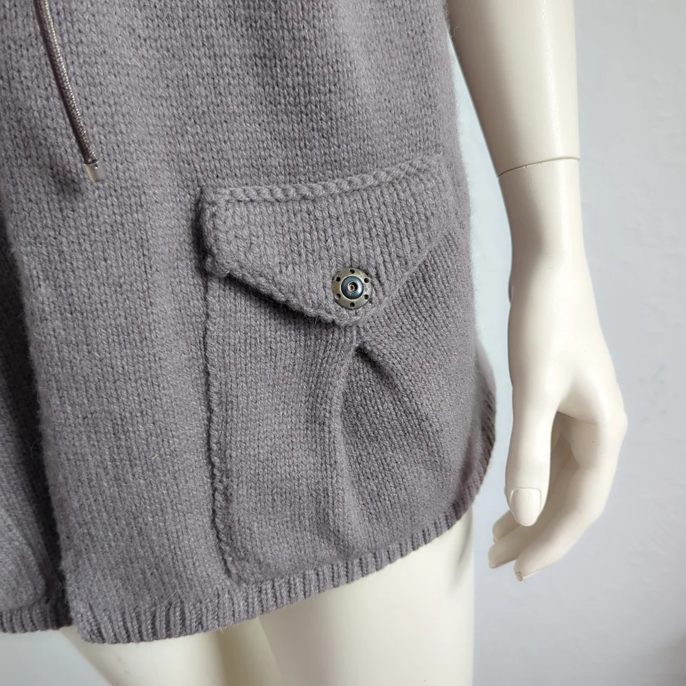 Rare! Estate Brunello Cucinelli Purple Gray Cashmere Knit Utility Vest L XL